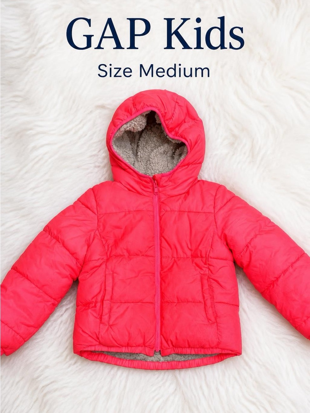 Gap Kids ColdControl Max Reversible Pink Puffer Jacket Size M